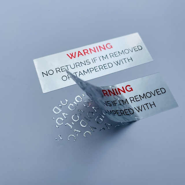 Custom logo Sticker Void Steel No Returns if Removed or Broken Sticker Security Seal Sticker Labels Certificate Warranty