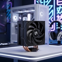 Nouveauté : Ventilateur de refroidissement CPU en aluminium à 4 tuyaux avec éclairage ARGB pour boîtier d'ordinateur PC, compatible avec les processeurs I3/i5/i7/i9 pour jeux sur PC