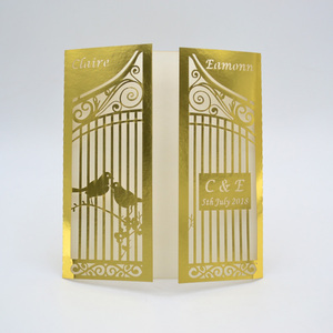 Invitaciones de Boda Personalizadas con Diseño de Jaula de Pájaros Cortadas con Láser, Tarjeta de Invitación de Boda Personalizada con Feliz Fin de Historia - Product Image 4