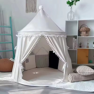 Tienda de campaña infantil de poliéster para bebés y niños pequeños, yurta interior, tipi indio, casa de juegos pop-up con cortina - Product Image 3