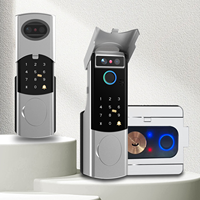 Tuya WiFi Dijital 3D Yüz Tanıma Çift Parmak İzi Sensörlü Su Geçirmez Akıllı Kapı Kilidi Tuya Akıllı Kapı Kilidi