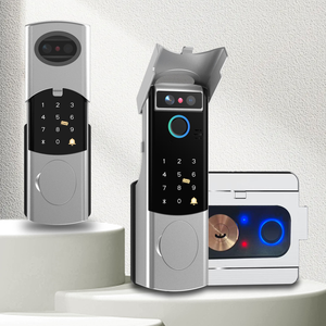 Serrure <span class=keywords><strong>de</strong></span> porte intelligente Tuya WiFi numérique 3D avec reconnaissance faciale et double empreinte digitale, étanche - Product Image 1