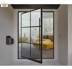 Porte pivotante en verre pour maison commerciale, villa, cadre en aluminium fin, porte pivotante en verre moderne, extérieur, intérieur - Product Image 2