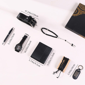 Set de Regalo Ejecutivo para Hombre: Reloj, Cinturón de Cuero, Cartera, Rosario, Llavero (120cm, 13cm, 26cm, 11.5cm, 10cm) - Regalo para el Día del Padre y San Valentín - Product Image 1