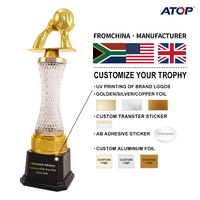 Trophée de football en plastique, vente directe d'usine JINZUN, trophée unique pour le meilleur gardien de but de la ligue de football, design unique