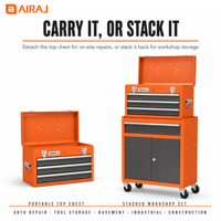 Chariot à outils multi-tiroirs AIRAJ en acier thermolaqué avec armoire verrouillable pour atelier, sous-sol, rangement d'outils