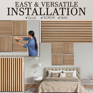 โรงงานออกแบบใหม่แผงผนังไม้<span class=keywords><strong>ระแนง</strong></span>อะคูสติกแผงผนังทีวี<span class=keywords><strong>ไม้</strong></span> - Product Image 3