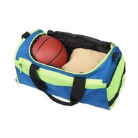 Sac de sport unisexe personnalisé en gros Jiou Factory avec fermeture éclair en nylon polyester maille PP PC avec motif pompon