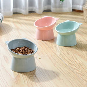 ชามอาหารแมวทรงสูงออกแบบให้เอียงได้เพื่อการให้อาหารที่สะดวกสบายเหมาะสำหรับสุนัขและแมวชามอาหารสัตว์เลี้ยงที่น่ารักและทนทาน - Product Image 4