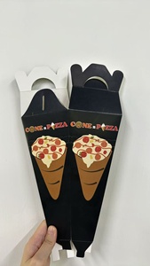 Boîte à <span class=keywords><strong>pizza</strong></span> personnalisée en forme de cône, boîte à emporter, boîte en papier portable, logo imprimé, boîte à popcorn et frites, emballage alimentaire résistant à la graisse, boîte jetable - Product Image 3