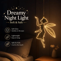 Lumières LED décoratives en fer forgé motif ange, durables, pour mariages et événements, blanches/dorées, à suspendre - Vente chaude
