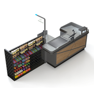 Comptoir de caisse combiné avec étagère d'exposition frontale et convoyeur électrique de haute qualité - Product Image 2