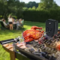 Kit de rôtissoire BBQ 4W universel en acier inoxydable chromé avec moteur à tige fendue, résistant à la chaleur, à la corrosion et étanche