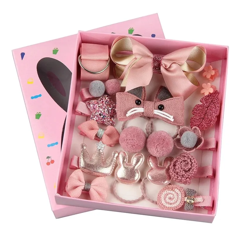 Clip per capelli vuota per bambini scatole personalizzate imballaggio accessori per fiocchi per capelli coperchio e base per imballaggio scatola di carta rosa spedita piatta