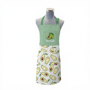 Wholesale New Design 100% Cotton/Polyester Avocado Printed Pattern Bib Chef Cooking <b>Apron</b> <b>Kitchen</b> Towel Oven Glove Pot Holder - Product Image 3