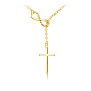Infinity Lucky 8 <span class=keywords><strong>collana</strong></span> con ciondolo a croce per donne-<span class=keywords><strong>collana</strong></span> anallergica, Infinity Lariat fede Forever - Product Image 1