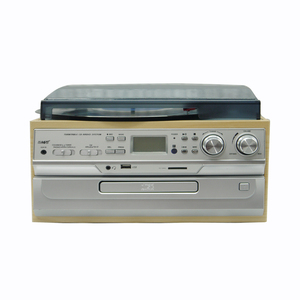 Tourne-disque rétro noir <span class=keywords><strong>dernier</strong></span> modèle avec haut-parleur et lecteur <span class=keywords><strong>CD</strong></span> - Product Image 2