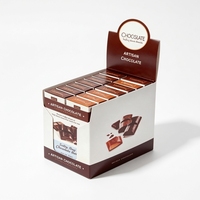 Boîte de présentation pliable biodégradable de qualité alimentaire pour l'emballage de vente au détail de bonbons, barres protéinées, chocolats, avec gaufrage.