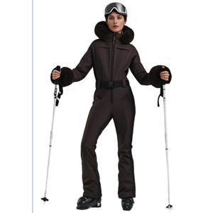 Traje de Esquí AQTQ para Mujer, Mono de Nieve con Capucha y Ribete de Piel, Impermeable, para Snowboard, Deportes de Invierno al Aire Libre - Product Image 3
