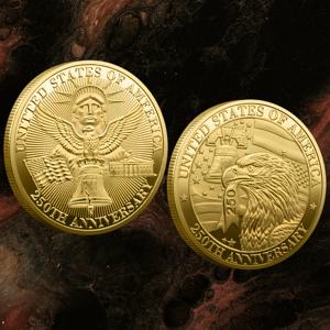 Conjunto de Monedas Conmemorativas del 250 Aniversario de los Estados Unidos, Campana de la Libertad, Estatua de la Libertad y Águila, Medalla Patriótica Personalizada - Product Image 3