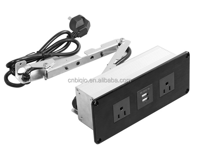 Drawer Outlet with USB-C 20W PD Fast Charging, Flush-Mount Cabinet Power Station, with Retractable Adjustable Metal Cord Arm