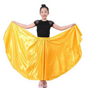 Jupe de <span class=keywords><strong>danse</strong></span> <span class=keywords><strong>flamenco</strong></span> pour filles gitanes, jupe en satin de soie brillante, grande jupe évasée, robe de <span class=keywords><strong>danse</strong></span> du ventre, costume de <span class=keywords><strong>danse</strong></span> <span class=keywords><strong>flamenco</strong></span> - Product Image 2