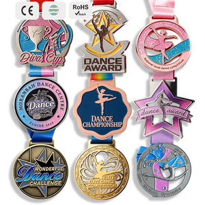 Médaille <span class=keywords><strong>de</strong></span> concours <span class=keywords><strong>de</strong></span> <span class=keywords><strong>danse</strong></span> personnalisée OEM en alliage <span class=keywords><strong>de</strong></span> zinc 3D, ballet, jazz, hip-hop, latin, émail brillant, logo personnalisé, ruban - Product Image 1