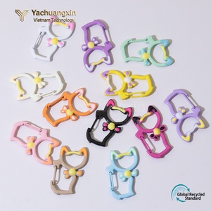 Colorful <b>cat</b> spring coil keychain baked paint spring buckle accessories alloy irregular <b>ring</b> buckle - Product Image 4