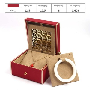 Caja de regalo de joyería de lado de oro doble abierto de moda anillo pendientes colgante collar caja de almacenamiento para joyería - Product Image 5