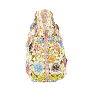 レディダイヤモンド財布女性ラインストーンブーケイブニングクリスタルプロムフラワーハンドバッグブライダルウェディングパーティークラッチディナーバッグ - Product Image 6