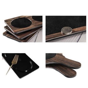 <b>Black</b> Melamine Flat <b>Plate</b> Rectangle Restaurant Steak Pizza Serving Tray Commercial Use - Product Image 5