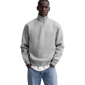 <span class=keywords><strong>Sweat</strong></span>-shirt à col montant mi-zippé pour <span class=keywords><strong>homme</strong></span>, coupe ample, en tissu épais - Product Image 4