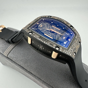 Reloj Mecánico de Lujo con Correa de Caucho y Fibra de Carbono, Cristal de Zafiro, Bisel con Diamantes, Movimiento Automático ETA para Hombre - Product Image 3