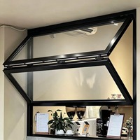Ventana Abatible Vertical de Aluminio con Acabado Premium, Resistente al Viento, para Residencias Privadas, Sala de Estar, Villa