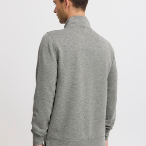 Sudadera Polo de Manga Larga con Cierre de Cremallera para Hombre, Corte Regular, 100% Algodón, Estampado Otoñal, Cuello Alto Simulado - Product Image 2