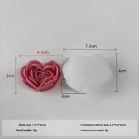 Coeur fleur bricolage à la main savon et Gel gypse bougie Silicone moule Rose aromathérapie pour gâteau outils Rose moule