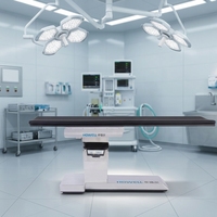 Table d'opération radiolucente en fibre de carbone 360 °   Table chirurgicale électrohydraulique transparente aux rayons X pour la chirurgie de cardiologie et l'ERCP