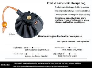 Porte-clés en cuir véritable Porte-monnaie Crazy Horse Handmade HighEnd Small Wallet Convient à tous les âges - Product Image 3