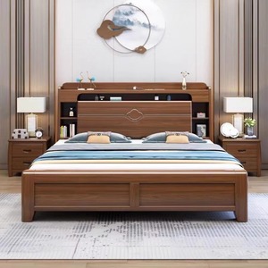 Offres de réduction Style élégant Polissage manuel multiple Surface lisse sans bavures Lits king size en bois massif - Product Image 1