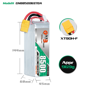 แบตเตอรี่ลิเธียมโพลิเมอร์ GNB GAONENG 8500mAh 6S 22.2V 70C 140C XT90 สำหรับเครื่องบินบังคับวิทยุ RC  ประสิทธิภาพการปล่อยประจุสูง สำหรับเฮลิคอปเตอร์ - Product Image 3