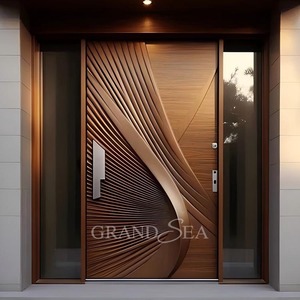 Porte d'entrée résidentielle de luxe en bois massif sculpté 3D, étanche et insonorisée – Nouveaux designs - Product Image 1