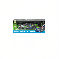 Auto Deportivo RC Escala 1:16, Listo Para Usar, Vehículo de Juguete Eléctrico con Control Remoto Para Niños, 30 cm de Largo, Diseño Azul y Verde, Control Remoto
