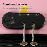 Valise à roulettes pour enfants, durable, 20 pouces, avec roues pivotantes, serrure à combinaison, portable, facile à transporter, motif de dessin animé mignon