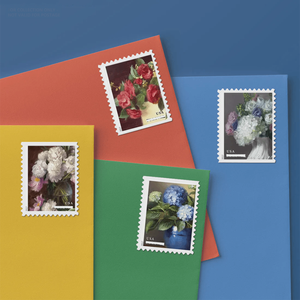 Rouleau de 100 autocollants Forever pour cartes postales, timbres-poste américains de première classe, design floral 2022, étiquettes postales - Product Image 5