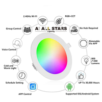 Spot à LED à commande vocale Alexa avec télécommande Wifi Blue tooth Downlight intelligent RGB DMX gradation multicolore LED encastrées