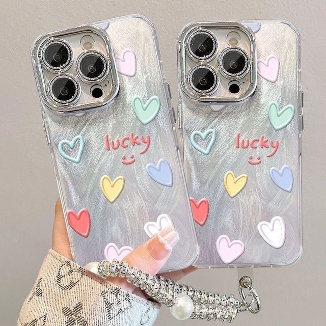 XP588 Lucky Colorful Heart Phone case Suitable for iPhone 17PROMAX 16PLUS 15PRO  New