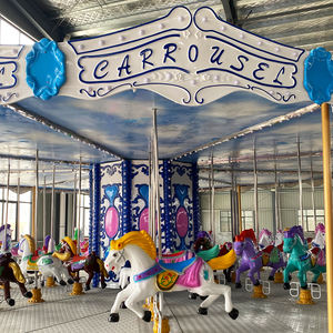 ม้าหมุนกลางแจ้งคุณภาพสูง 16 ที่นั่ง ทำจากไฟเบอร์กลาสและโลหะ สำหรับเด็ก สนุกสนาน เหมาะสำหรับใช้ในบ้านหรือห้างสรรพสินค้า - Product Image 3