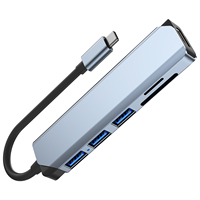 Estación de acoplamiento 6 en 1, hub USB C, 4K, HDMI, alta velocidad, SD, TF, transferencia de datos, USB 3,0, inalámbrico, tipo c, Accesorios de ordenador