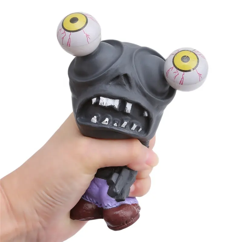 soft pvc vinyl rubber prank halloween devil ghost eyes pop out squeeze toy