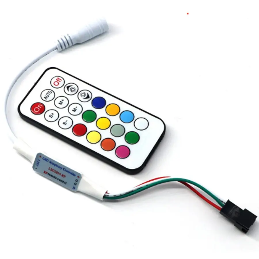 Mini 5-24V 21 Key RF Remote Controller for rgb full color pixels led strip light